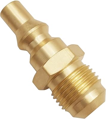 MENSI MENSI 3/8" Male Flare X 1/4" Quick Connect Plug for Female Flare Propane Extension Hose Hook RV Gas Supply  - Image 1