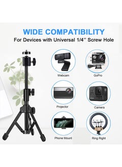 JCWINY Webcam Tripod Stand Extendable Desktops Tripod for Camera/Phone/Webcam, Desk Tripod Webcam Mount Holder Compatible with Logitech Stream Webcam C925e C922x C922 C930e C930 C920 C615 /iPhone/Ring Light  - Image 4