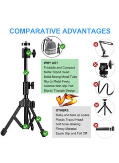 JCWINY Webcam Tripod Stand Extendable Desktops Tripod for Camera/Phone/Webcam, Desk Tripod Webcam Mount Holder Compatible with Logitech Stream Webcam C925e C922x C922 C930e C930 C920 C615 /iPhone/Ring Light  - Image 3