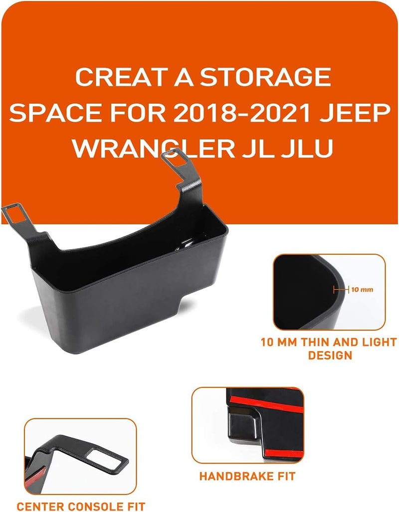 Delfino JL Center Console Hanging Storage Box Armrest Organizer ABS Material, Light, Strong and Durable for 2018-2021 forJeep Wrangler JL JLU and Gladiator JT, Interior Accessories, Black - Image 2