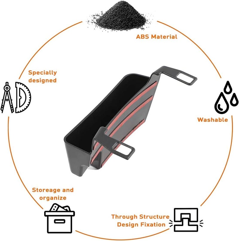 Delfino JL Center Console Hanging Storage Box Armrest Organizer ABS Material, Light, Strong and Durable for 2018-2021 forJeep Wrangler JL JLU and Gladiator JT, Interior Accessories, Black - Image 4