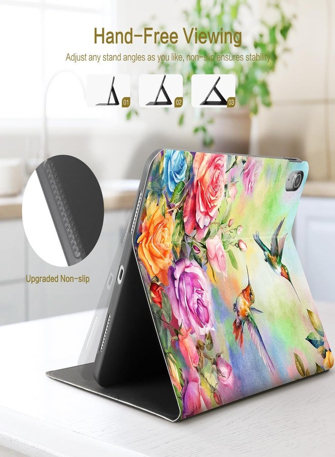 Lokigo iPad 10th Generation Case 10.9 Inch 2022, Multi-Angle Viewing Protective Stand, Hummingbird Floral - Image 5