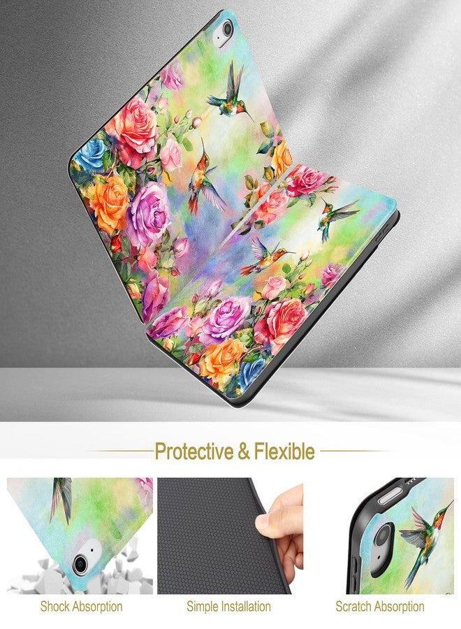 Lokigo iPad 10th Generation Case 10.9 Inch 2022, Multi-Angle Viewing Protective Stand, Hummingbird Floral - Image 4