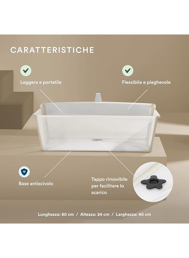 erorex Flexi Bath X Large Sandy Beige Spacious Folding Tub Lightweight And Easy To Store Convenient To Use - Image 2