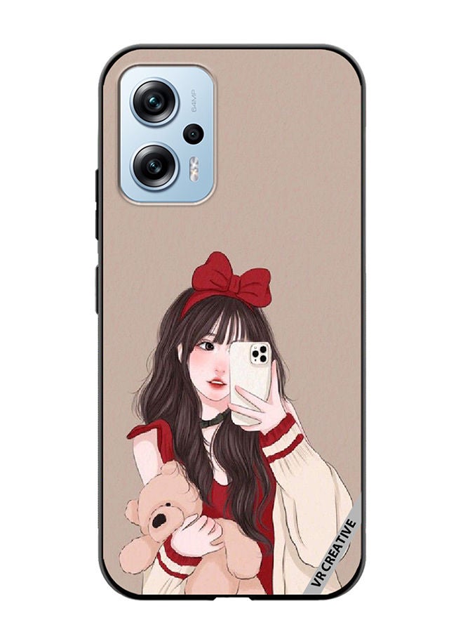 VR CREATIVE Protective Case Cover For Xiaomi Poco X4 GT Girl Holding Teddy Design Multicolour - Image 1