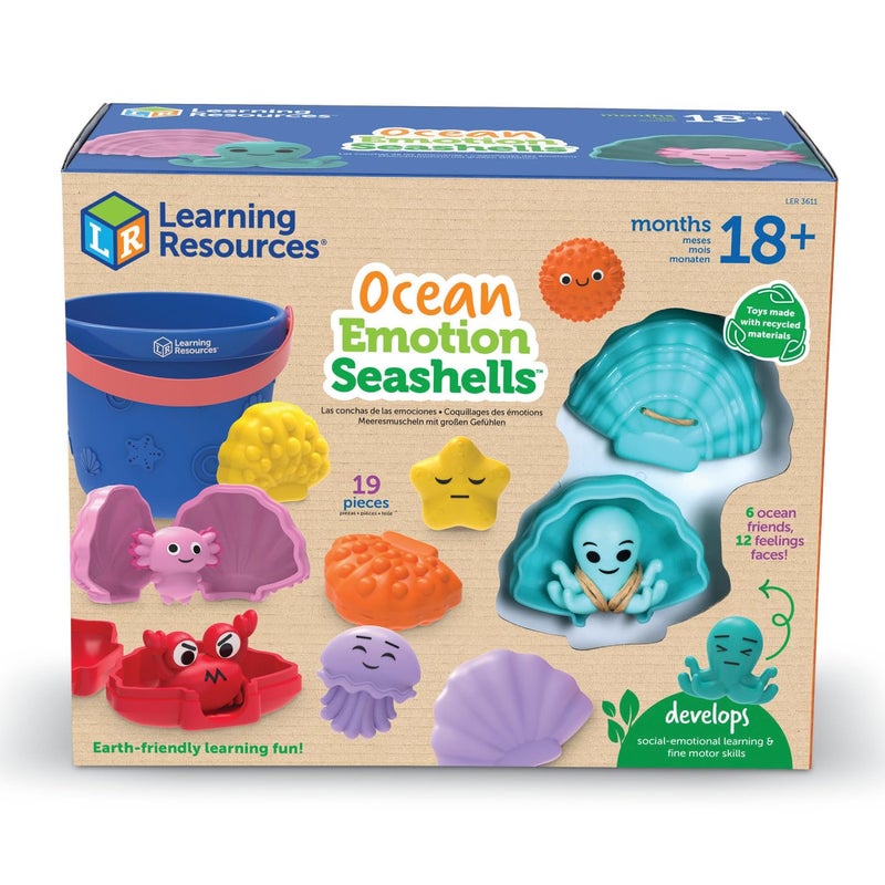 Learning Resources Ocean Emotions Seashells, Ocean Animals Figures, Seaside Game, Sand Toys, Sensory Toys, Sensory Bin, Toddler Outdoor, Preschool Classroom Must Haves, Montessori - Image 1