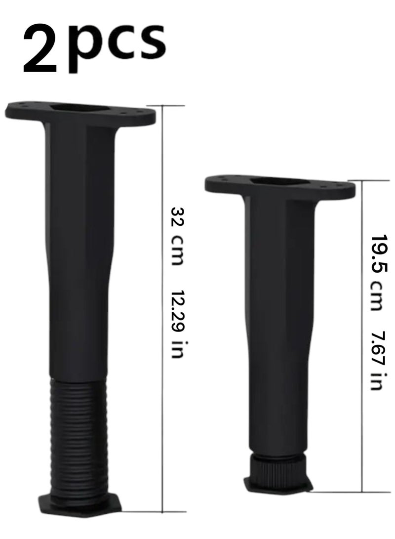 Generic 2 Pieces Of Support Legs For Bed Or Sofa And Other Pieces Of Furniture Adjustable Legs With A Base You Turn To Control The Right Height For You Starting From A Height Of 19.5 CM Up To aA Maximum Height Of 32 CM Please Check The Height The Length Of The Appropriate Height For You Before Buying And You Can Install It With Screws Attached With It 8 Screws The Legs Are Suitable For Supporting Several Pieces Of Furniture Such As Wood And Metal Bed TV Cabinets Wardrobes Sofa Sofa Or Bedside Table Or The Dressing Table And Other Furniture Legs Of Plastic Bodybuilding Heavy Duty Do Not Scratch The Floors  - Image 1