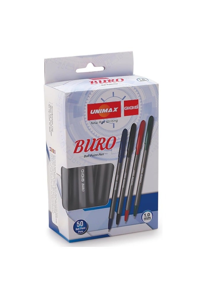 Gigis Buro Pen 1mm - Blue Pack of 50 - Image 1