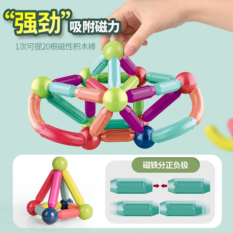 Source Manufacturers Magnetic Stick Children'S Early Education Puzzle Development Changeable Assembled Building Blocks Intellectual Toy Institutions - Image 3