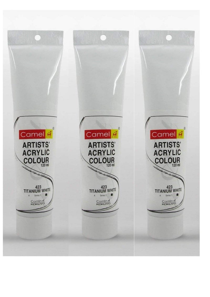 Camlin Acrylic Colour, White 360ml - Image 1