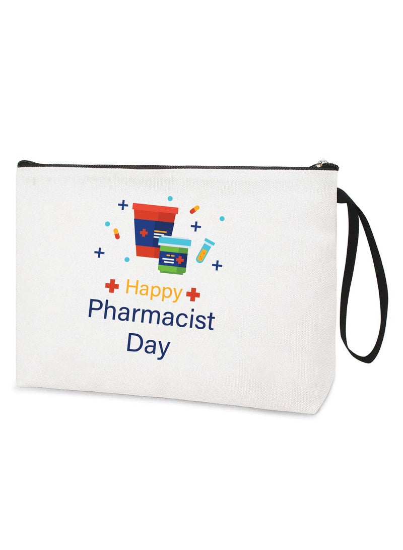 PRINTSHOP4ME Pharmacist Day Cosmetic Bags with Zipper Portable Multipurpose Cosmetic Pouch or Pharmacy Bag suitable Graduation Gift for Medical Students (Design 9) 