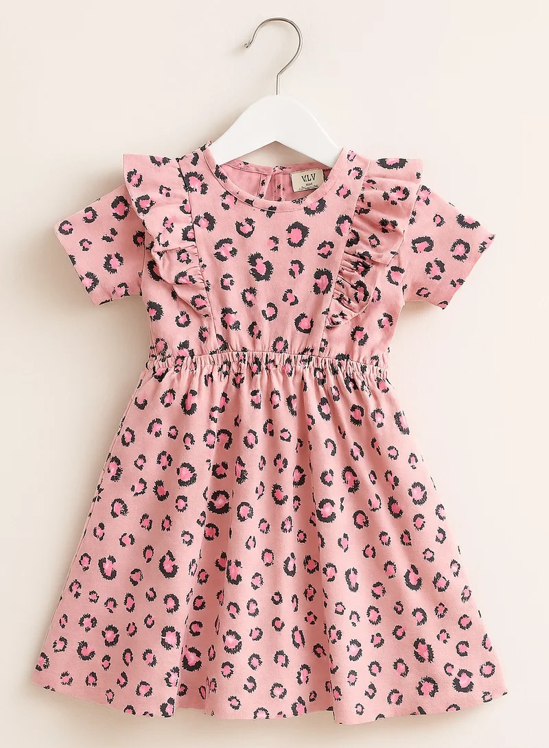 victor and jane Girls Pack of 2 - Ruffled Sleeve Dress- MultiPack