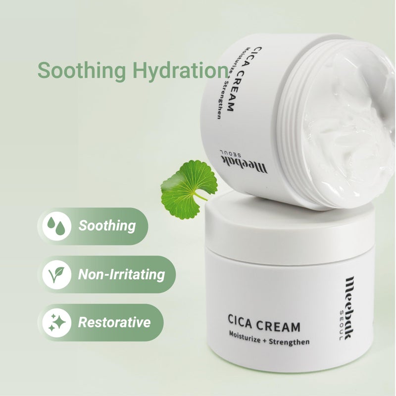 Meebak Cica Cream | Daily Repair Moisturizer with Niacinamide, Ceramide, & Retinol | Deep Hydration & Soothing | Locks in Moisture | Suitable for Sensitive Skin - Image 3