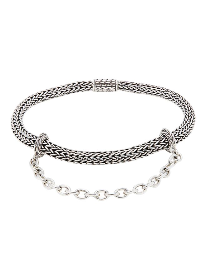 Sterling Silver Braided Bracelet for Women One Size