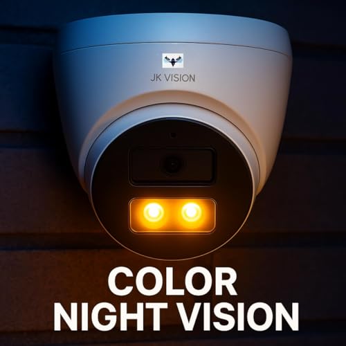 JK Vision 2 MP Color Night Vision Day&Night 24 Hour Full Color Vision 1080P Full HD AHD Dome CCTV Surveillance Camera Compatible with All 2MP and Above AHD Supporting DVRs, 1 Piece - Image 4