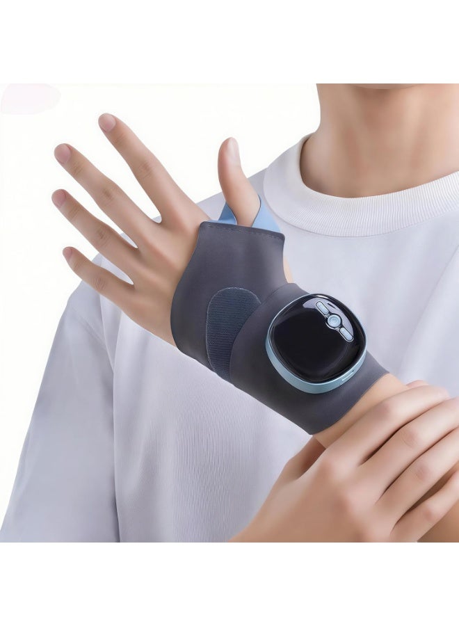 مساج يد كهربائي محمول - جهاز تدليك مع علاج EMS وتقنية التدفئة لتسكين آلام الرسغ والتهاب الأوتار والتهاب المفاصل، دعامة قابلة للتعديل للاستخدام اليدوي واليسرى - Image 1