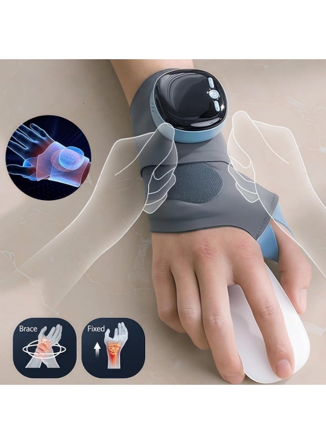 مساج يد كهربائي محمول - جهاز تدليك مع علاج EMS وتقنية التدفئة لتسكين آلام الرسغ والتهاب الأوتار والتهاب المفاصل، دعامة قابلة للتعديل للاستخدام اليدوي واليسرى - Image 4