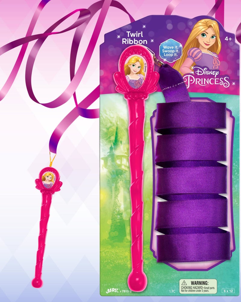 Ja-Ru JA-RU Disney Princess Ribbon Dancer Wand for Kids (3 Ribbon Wands Assorted) Twirling Rainbow Streamers on a Stick. Ribbons for Dancing  Indoor Gymnastics Equipment for Kids. 7815-3 - Image 4