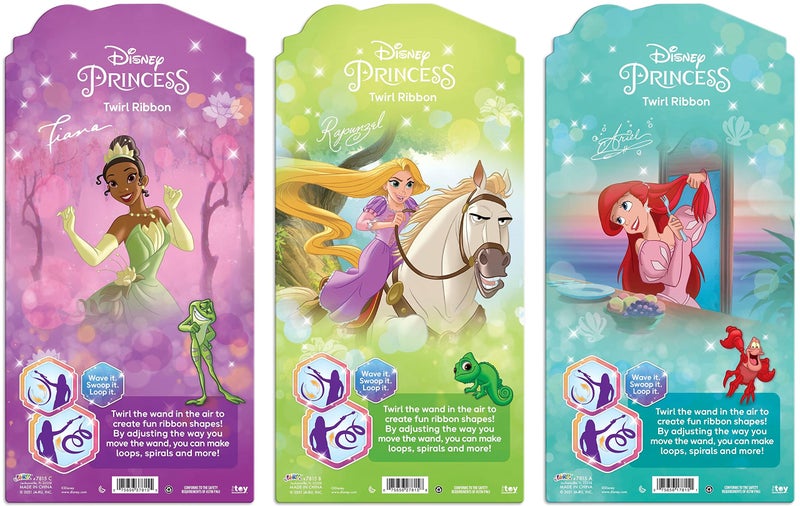 Ja-Ru JA-RU Disney Princess Ribbon Dancer Wand for Kids (3 Ribbon Wands Assorted) Twirling Rainbow Streamers on a Stick. Ribbons for Dancing  Indoor Gymnastics Equipment for Kids. 7815-3 - Image 5