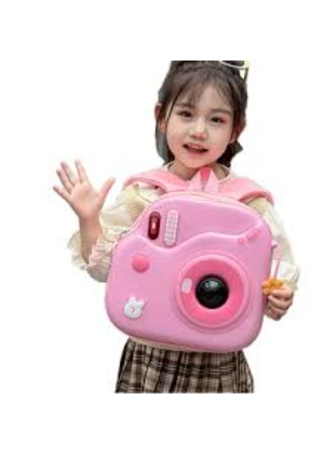 حقيبة ظهر للأطفال على شكل كاميرا، حقيبة مدرسية لطيفة لرياض الأطفال مع إضاءة فلاش عند اللمس - Image 1