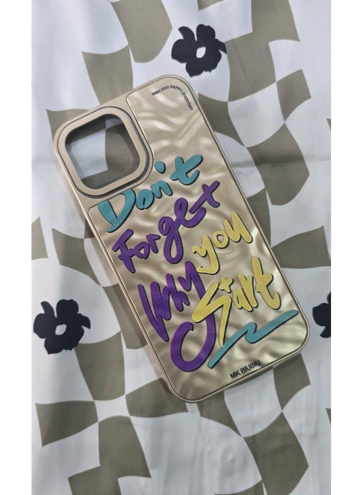 CATANES Letter Phone Case Cover for Apple iPhone 13 Pro Max Gold