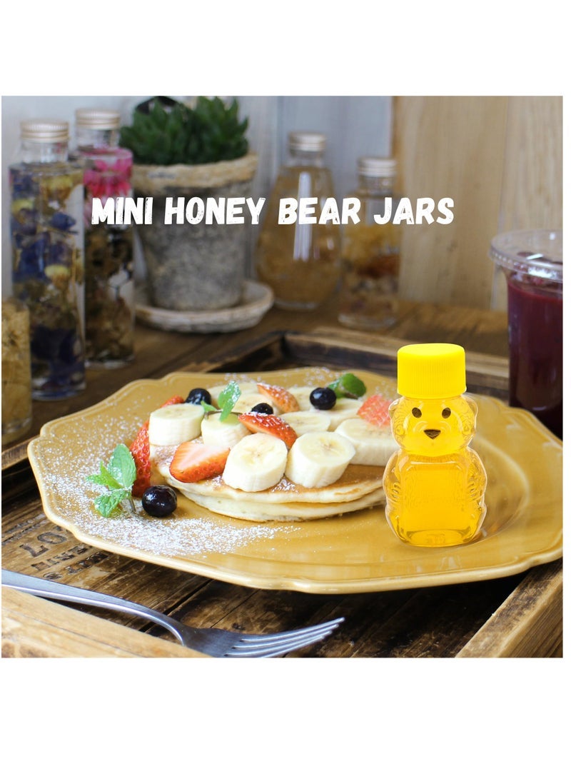 كابتن تيك 15 Pack 2 oz Honey Bear Bottle, Empty Plastic Bear Jar with Lids Reusable Mini Honey Bear Cup Dispensing Yellow Flip Top Lid Assistive Juice Jar Honey Bottles - Image 5
