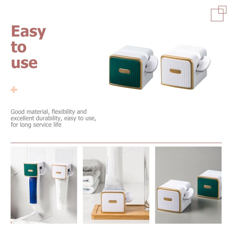 Wall Mounted Toothpaste Squeezer Dispenser 8 Pack White Plastic Bathroom Kitchen Organizer - Image 3