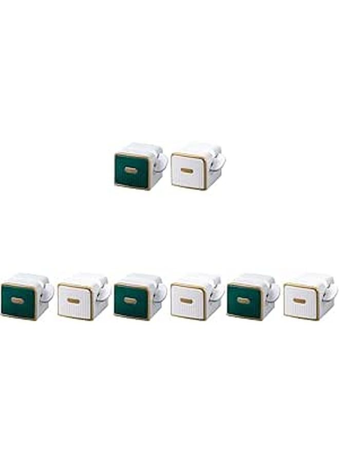 Wall Mounted Toothpaste Squeezer Dispenser 8 Pack White Plastic Bathroom Kitchen Organizer - Image 1
