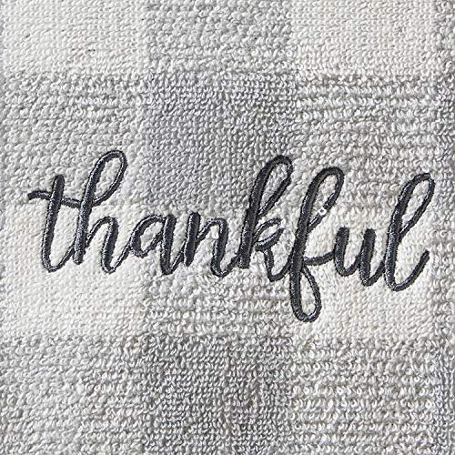 SKL Home by Saturday Knight Ltd. Thankful Plaid Hand Towel (2-Pack), Gray - Image 2