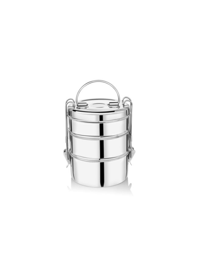 EMBASSY Stainless Steel Clip Carrier Lunch Box (3-Containers, 375ml Each) - Image 1