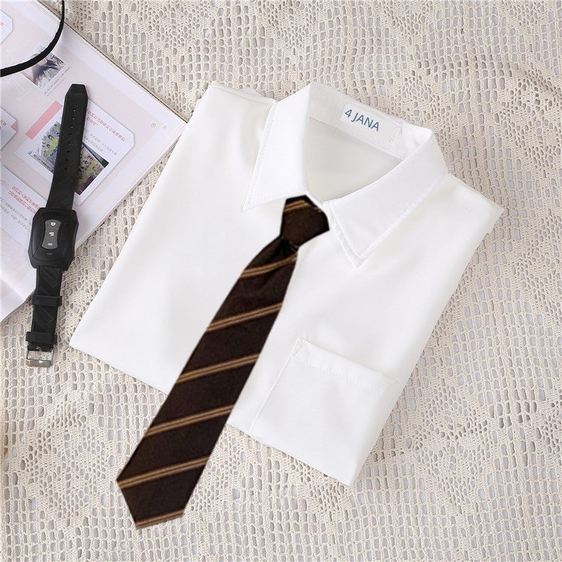 2026 spring and autumn style college style inner white shirt women's jk uniform base shirt design sense niche long-sleeved top - Image 3