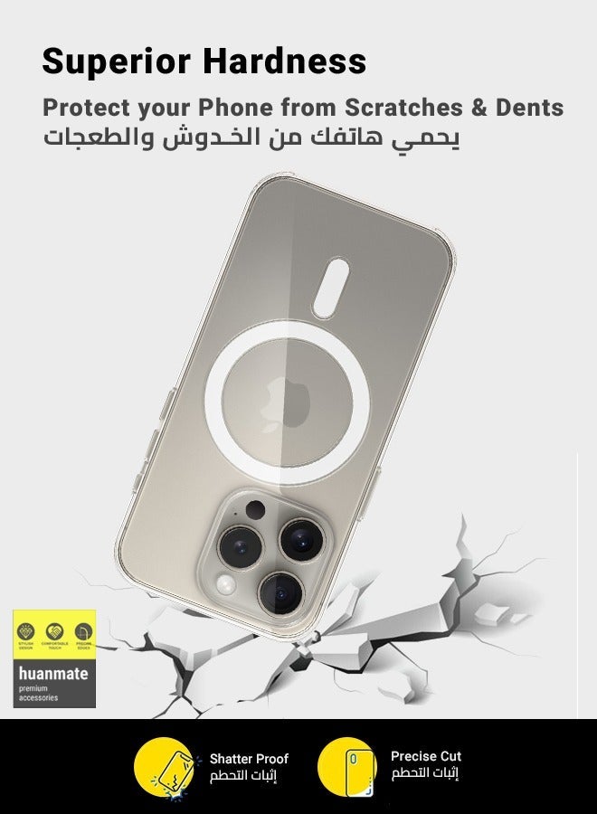 هووانميت غطاء حماية متوافق مع Magsafe لهاتف Apple iPhone 15 Pro Max شفاف - Image 4