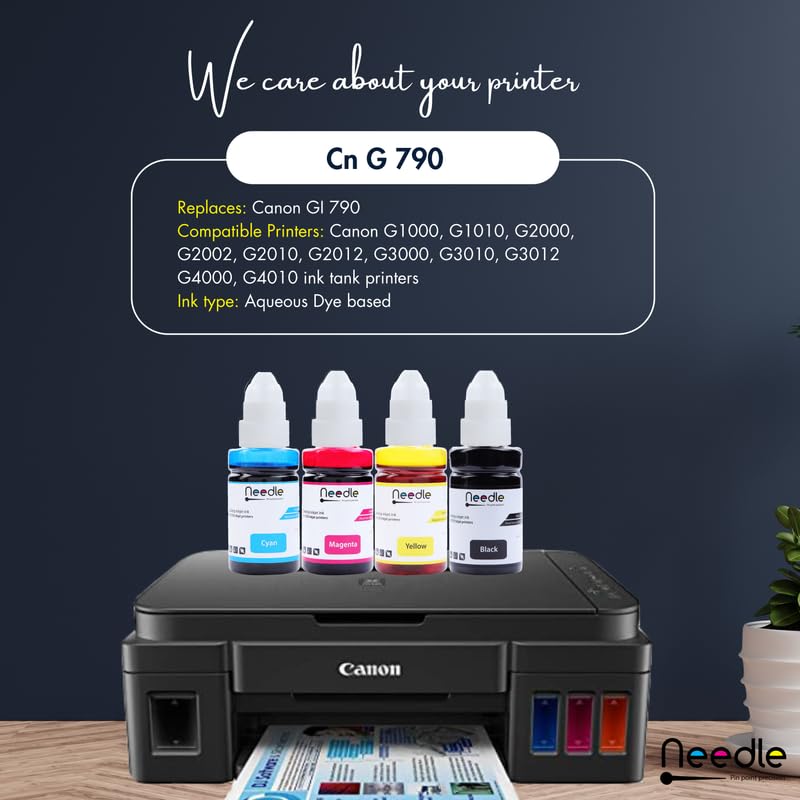 needle ; Pin point precision Needle 100gms GI790 Compatible Refill Ink | Made in India | for Canon Pixma G1000 G1010 G2000 G2010 G3000 G3010 G4000 G4010 G4085 - Printers (Black) - Image 4