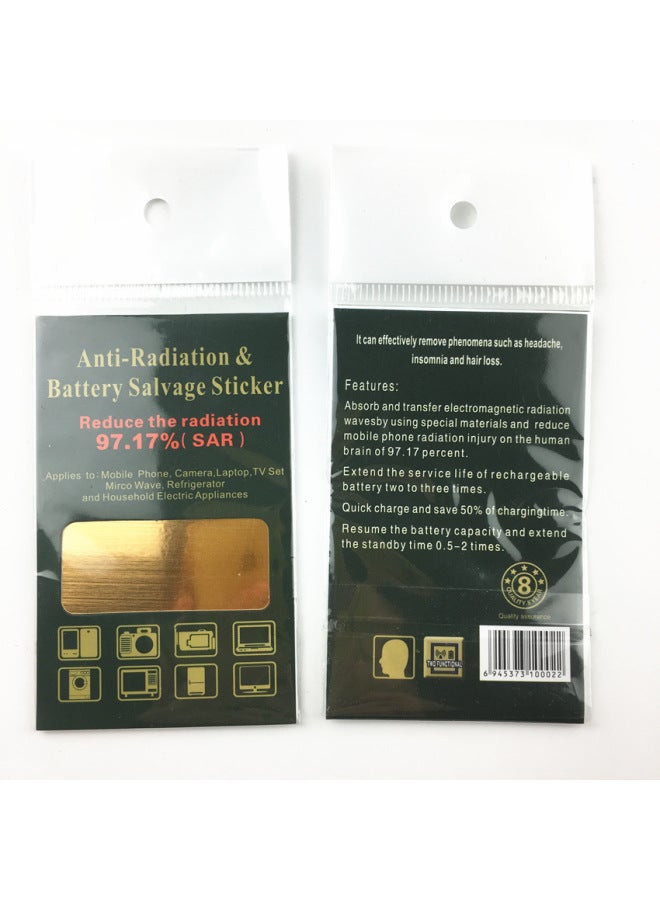 Square Metal Stickers To Prevent Radiation Mobile Phone Stickers Negative Ion Energy To Prevent Radiation Stickers And Mobile Phone Electromagnetic Wave Stickers-Color:Gold (opp Bag) - Image 1