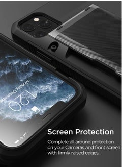 VRS Design Damda Glide Pro Case Cover Wallet with Semi Automatic Slider Card Holder Slot for iPhone 11 Pro MAX - Black Groove  - Image 3