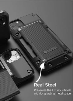VRS Design Damda Glide Pro Case Cover Wallet with Semi Automatic Slider Card Holder Slot for iPhone 11 Pro MAX - Black Groove  - Image 5