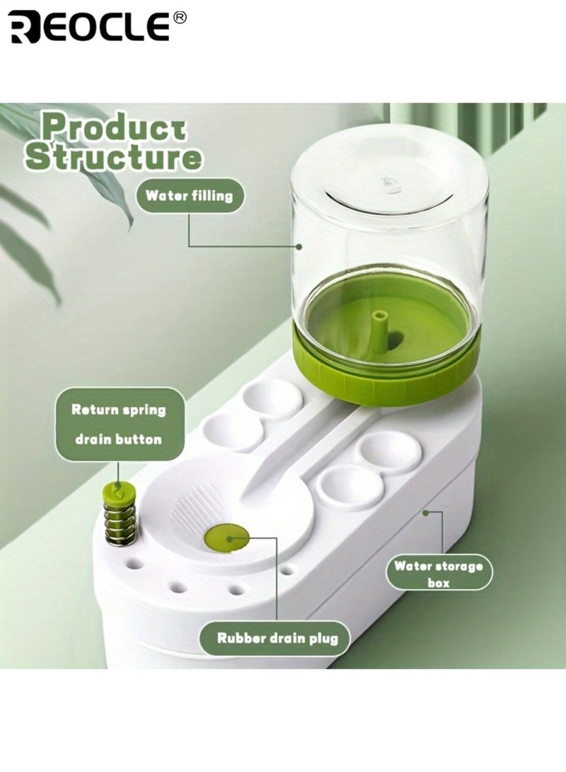 ريوكل منظف فرش أوتوماتيكي للأطفال مع نظام تنظيف أكريليك بألوان مائية وتصميم صغير، غسالة فرش احترافية بتصميم محمول، لوازم الفنانين. - Image 5