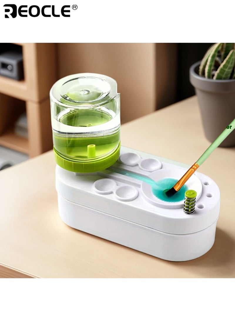 ريوكل منظف فرش أوتوماتيكي للأطفال مع نظام تنظيف أكريليك بألوان مائية وتصميم صغير، غسالة فرش احترافية بتصميم محمول، لوازم الفنانين. - Image 2