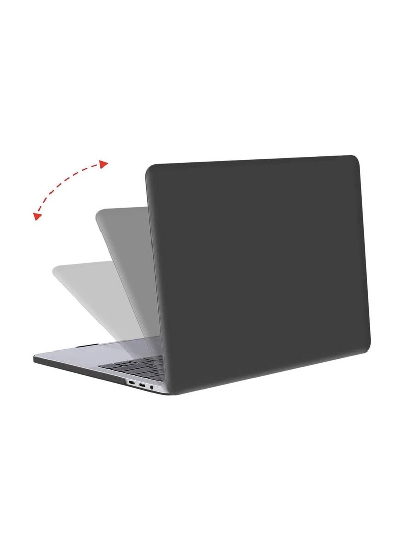 حافظة متوافقة مع ماك بوك برو 13 بوصة إصدار 2016 2020 A2338 M1 A2289 A2251 A2159 A1989 A1706 A1708 مع أو بدون شريط اللمس غلاف بلاستيكي صلب واقي شاشة أسود - Image 2
