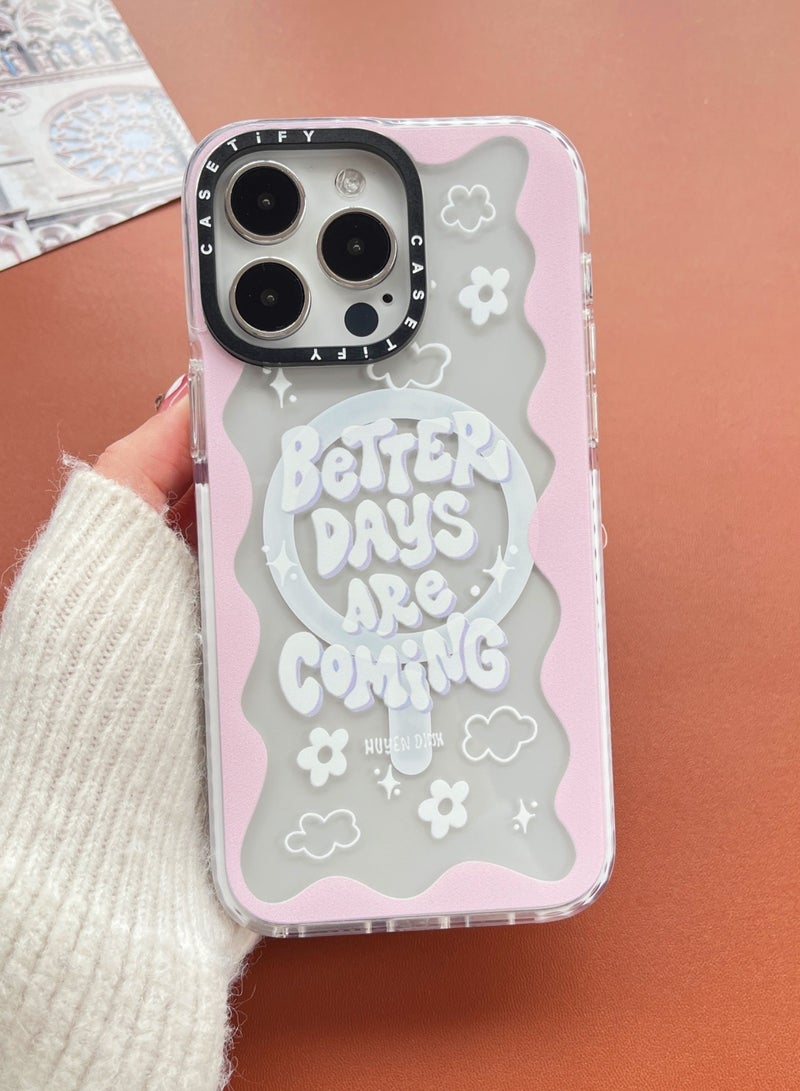 Casetify iPhone 13 Pro Max Case Better Days are Coming Case Magnetic Magsafe MagFit Anti-Yellowing Technology Cover - Image 2