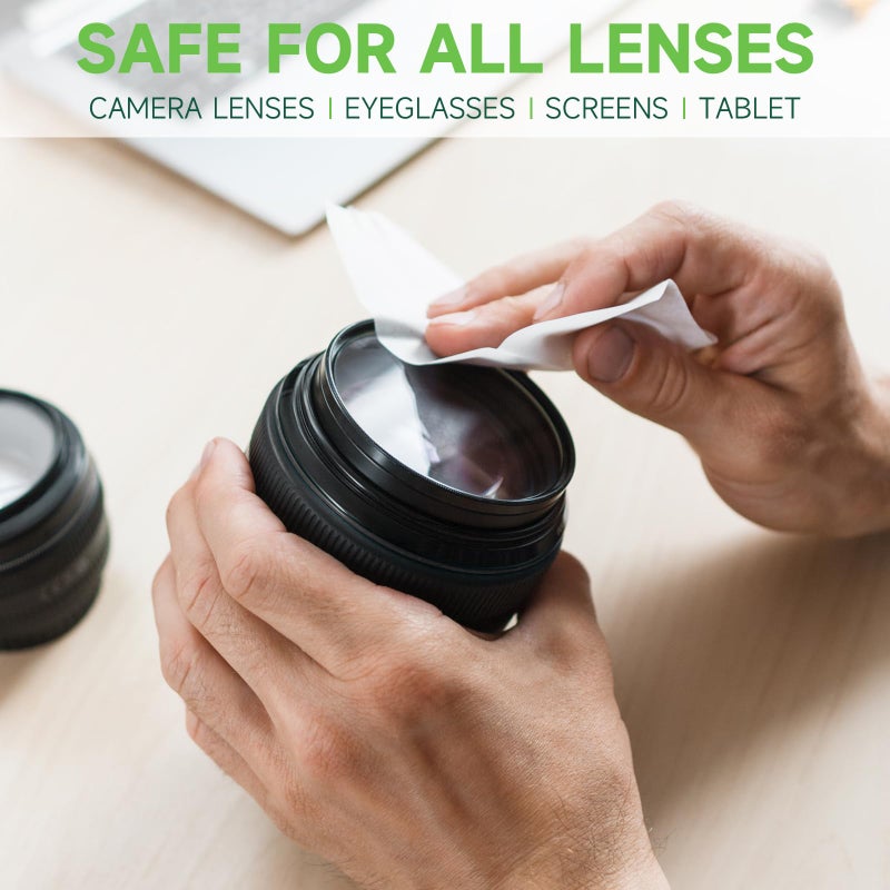 SNEMGOY 100 Count Lens Cleaning Wipes, Pre-Moistened & Individually Wrapped Glasses Wipes, Eye Glasses Cleaner for Eyeglasses, Camera Lens, Phone, Tablets & Computer Screen and Other Delicate Surfaces - Image 3