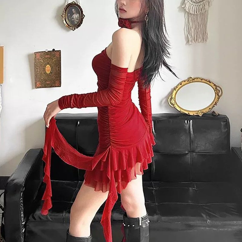 Women's Solid Color Lace Suspender Dress - Image 5