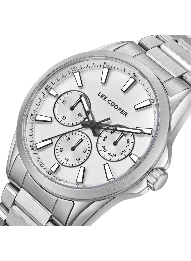 Lee Cooper LEE COOPER LC08105.330 Men's Multi Function Display Watch & Metal Strap Silver
