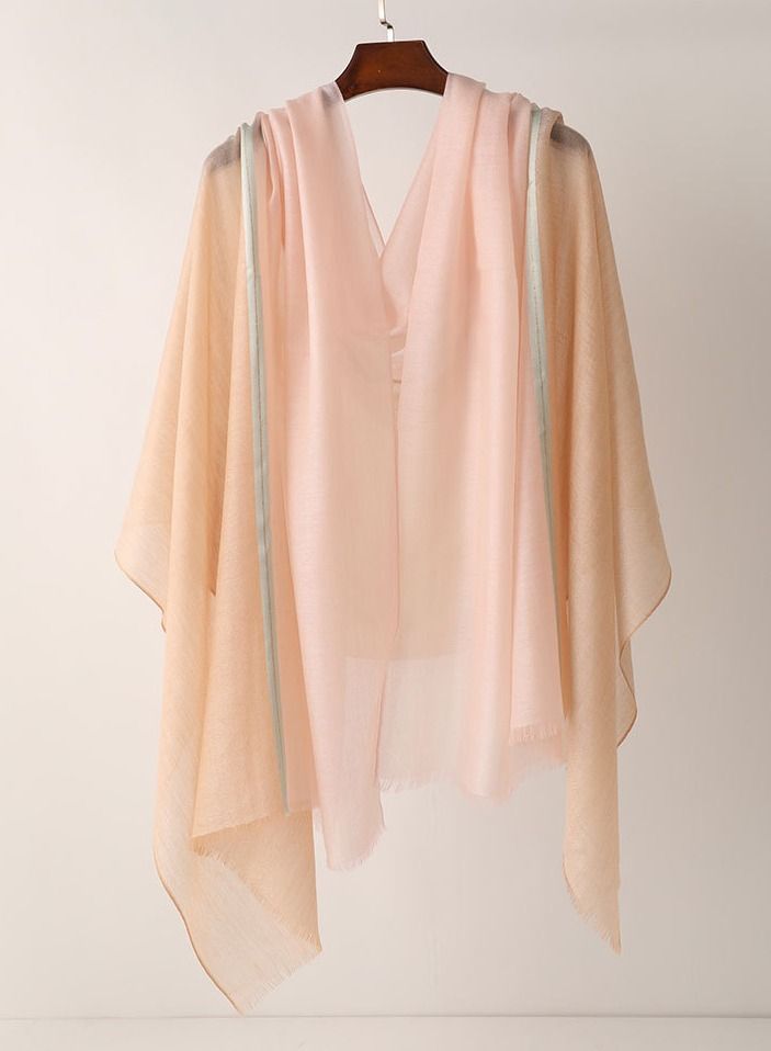 Loquat Simple Splicing Long Cashmere Scarf  - Image 1