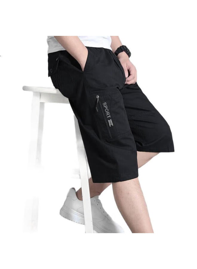 PLAYBOY Men'S Summer Seven-Point Loose Casual Cotton Workwear Plus Size Shorts Khaki 2Xl - Image 2