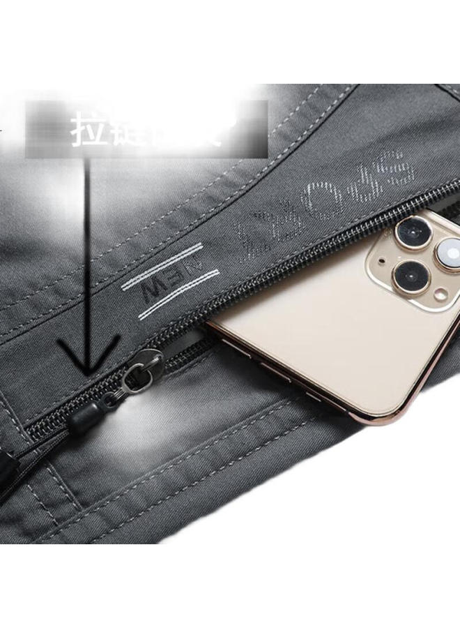 PLAYBOY Men'S Summer Seven-Point Loose Casual Cotton Workwear Plus Size Shorts Khaki 2Xl - Image 1