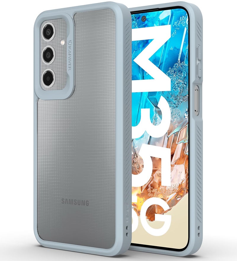KAPAVER Impulse Series Back Cover Case Compatible with Galaxy M35 (PC+TPU) (Gray) - Image 1