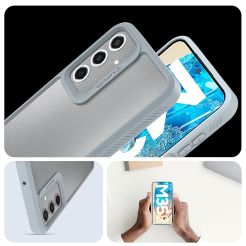 KAPAVER Impulse Series Back Cover Case Compatible with Galaxy M35 (PC+TPU) (Gray) - Image 3