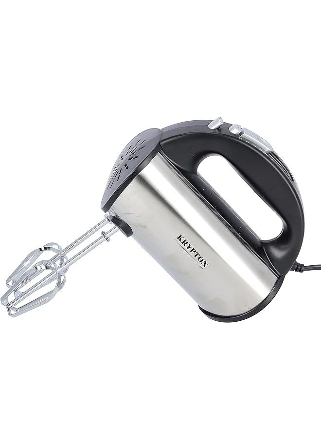 KRYPTON Stainless Steel Hand Mixer 5 Speed Setting 250W Knhm6241 Beaters And Dough Hooks For Easy Whipping Mixing Cookies Brownies 2 Years  - Image 3