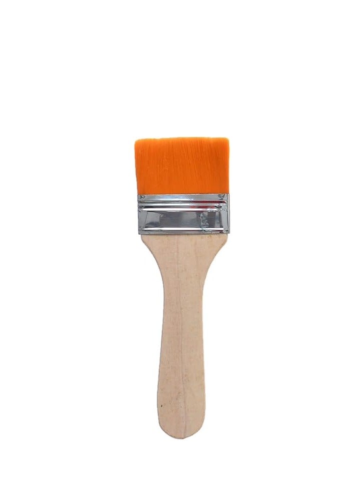 Keep Smiling Gesso Flat Paint Brush Set With Ergonomic Wooden Handles Orange 4 Pieces Artist Series - Image 2